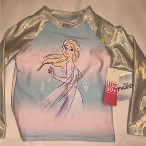 NWT Frozen Long sleeve swim top